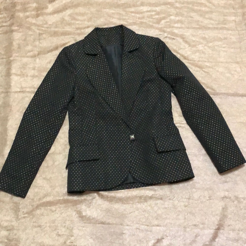 Black and Gold Brocade Blazer